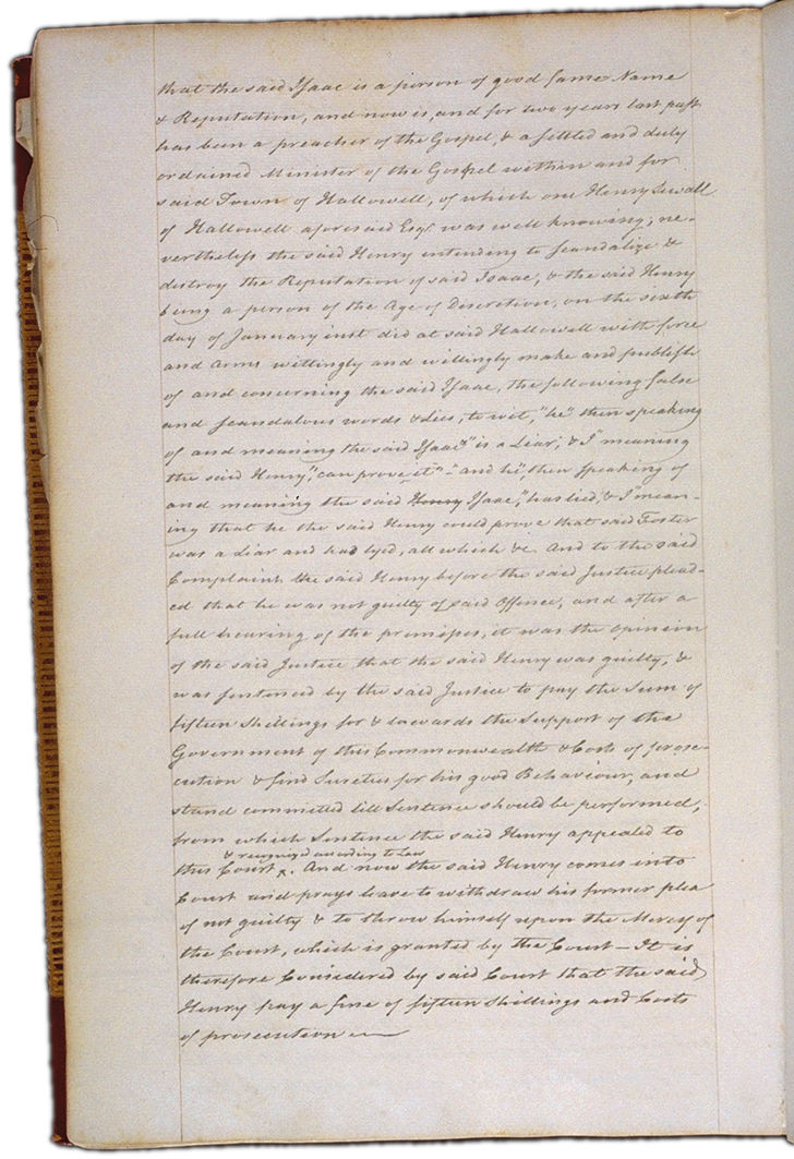 Sewall v. Commonwealth June 5, 1787 Page 238 (back). Choose 'View Text' (at top) for faster download.