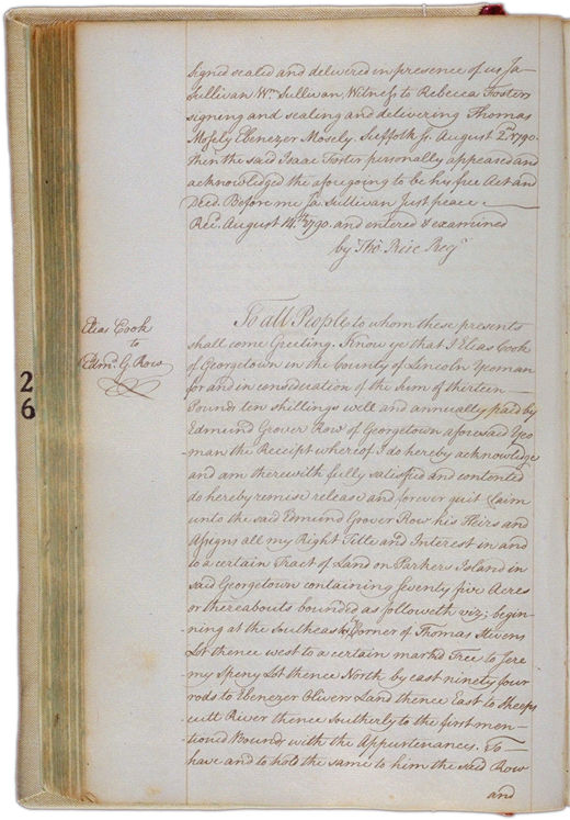 Land deeds of Rev. Foster August 2, 1790 Page 67 (back). Choose 'View Text' (at top) for faster download.