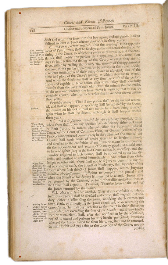 The Perpetual Laws of the Commonwealth of Massachusetts Page 118. Choose 'View Text' (at top) for faster download.