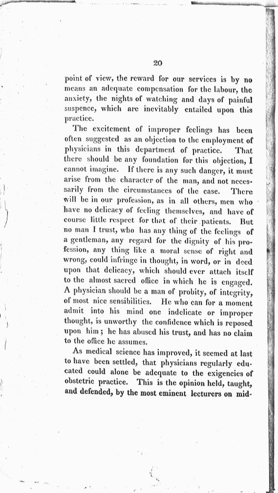 Remarks on the Employment of Females as Practitioners in Midwifery. By a Physician. Page 20. Choose 'View Text' (at top) for faster download.
