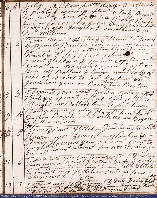 Jul. 16-22, 1786 diary page (image, 124K). Choose 'View Text' (at left) for faster download.
