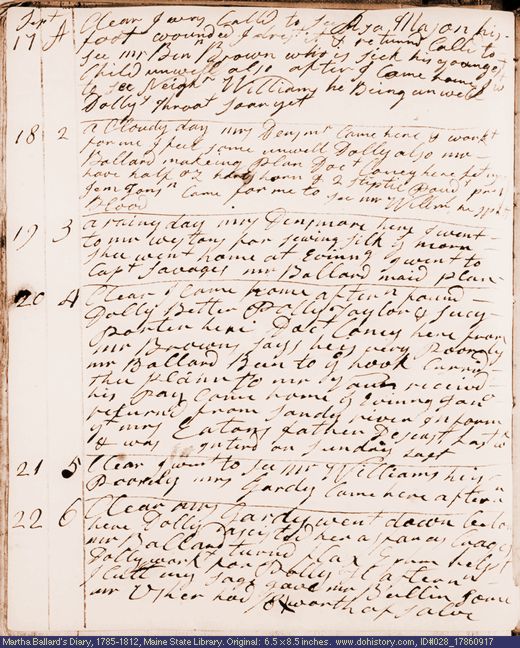 Sep. 17-22, 1786 diary page (image, 107K). Choose 'View Text' (at left) for faster download.