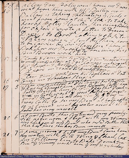 Oct. 16-21, 1786 diary page (image, 129K). Choose 'View Text' (at left) for faster download.