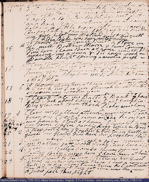 Nov. 14-23, 1786 diary page (image, 127K). Choose 'View Text' (at left) for faster download.