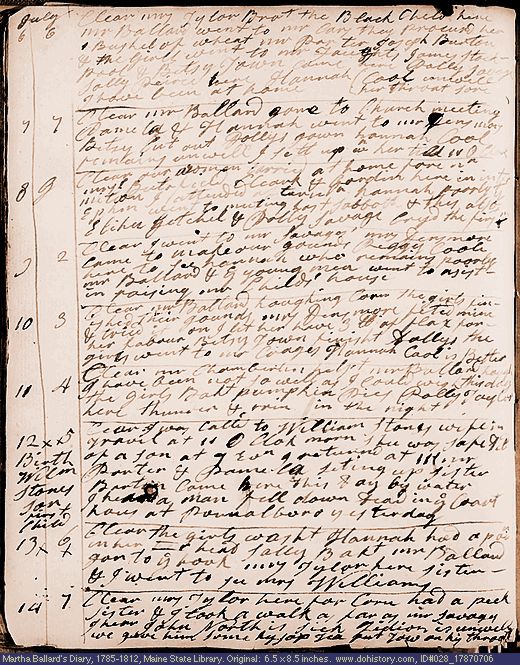 Jul. 6-14, 1787 diary page (image, 139K). Choose 'View Text' (at left) for faster download.