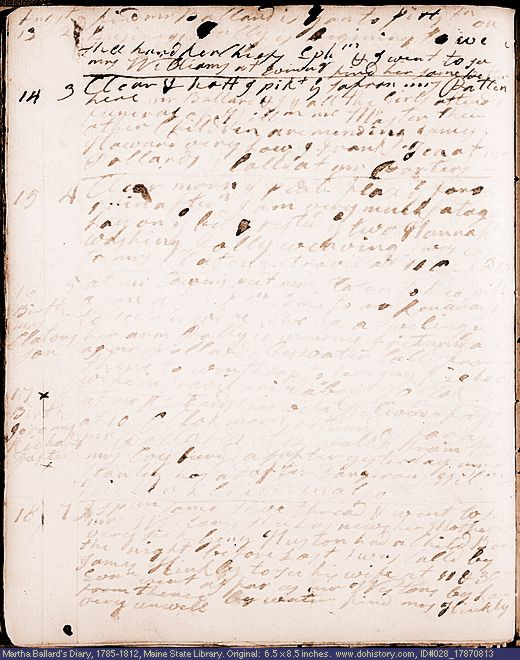 Aug. 13-18, 1787 diary page (image, 79K). Choose 'View Text' (at left) for faster download.