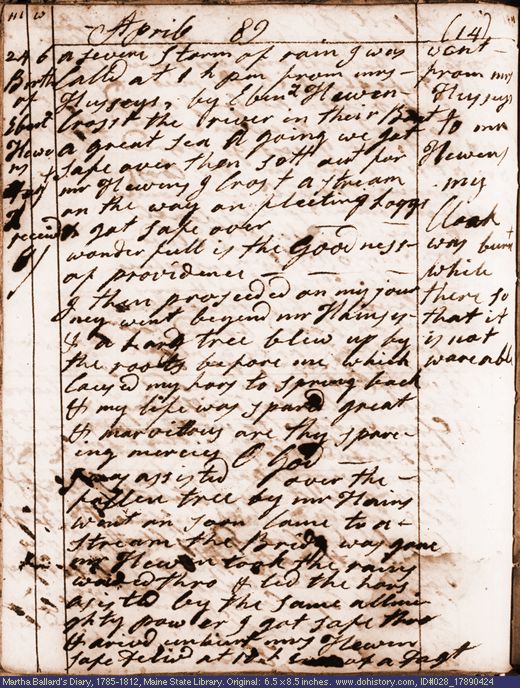 Apr. 24, 1789 diary page (image, 127K). Choose 'View Text' (at left) for faster download.