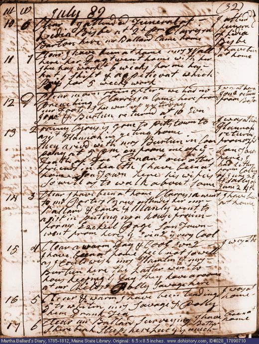 Jul. 10-17, 1789 diary page (image, 138K). Choose 'View Text' (at left) for faster download.