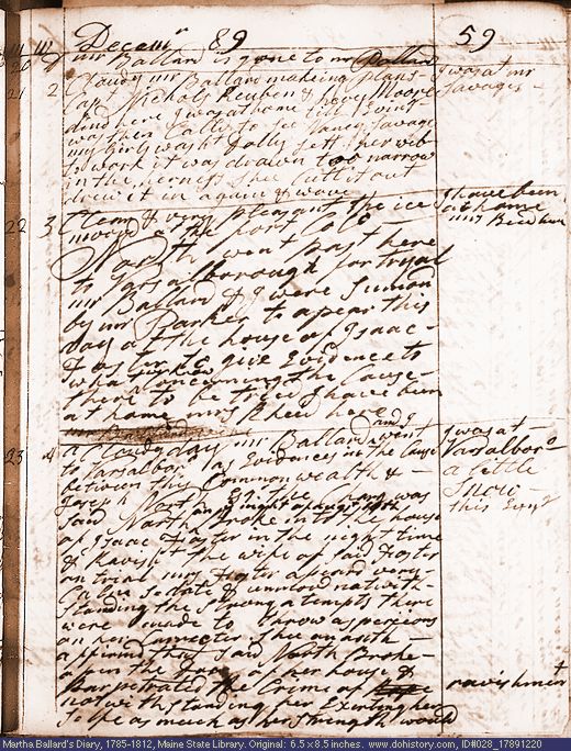 Dec. 20-23, 1789 diary page (image, 135K). Choose 'View Text' (at left) for faster download.