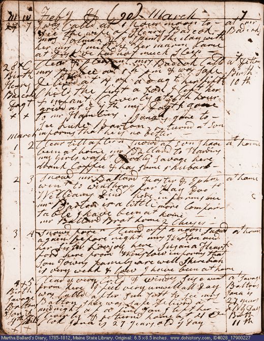 Feb. 27-Mar. 4, 1790 diary page (image, 134K). Choose 'View Text' (at left) for faster download.