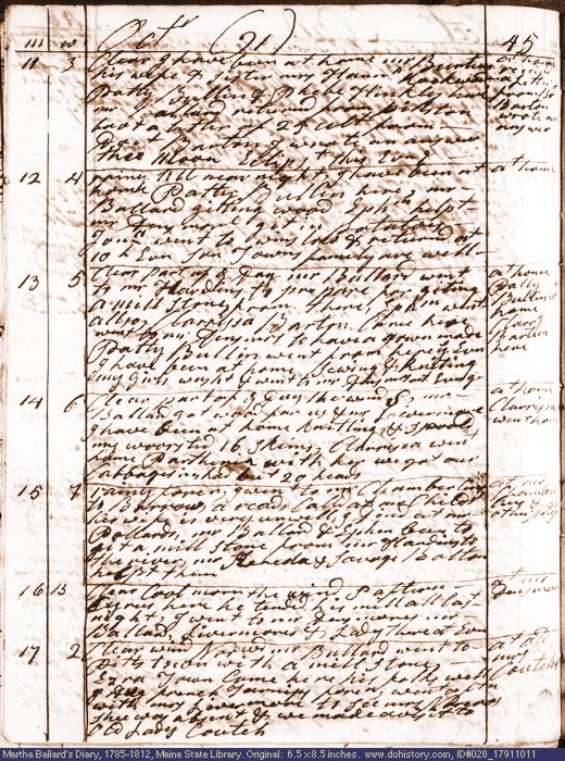 Oct. 11-17, 1791 diary page (image, 142K). Choose 'View Text' (at left) for faster download.