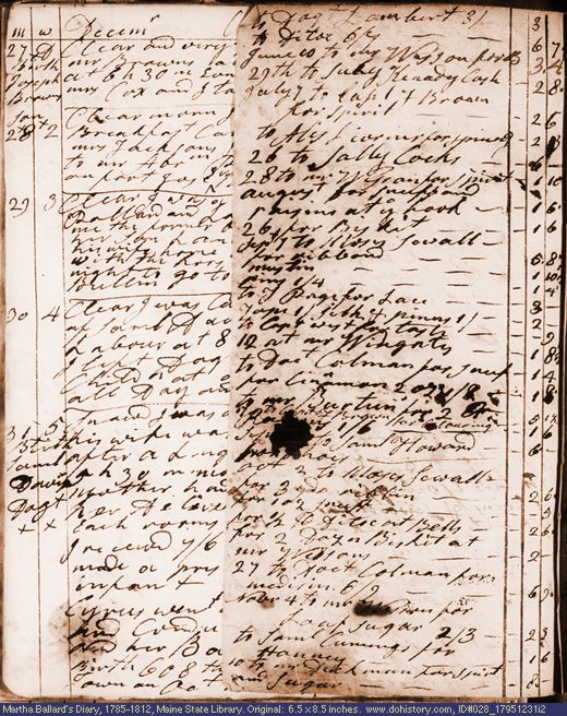 Dec. 31, 1795 diary page (image, 126K). Choose 'View Text' (at left) for faster download.