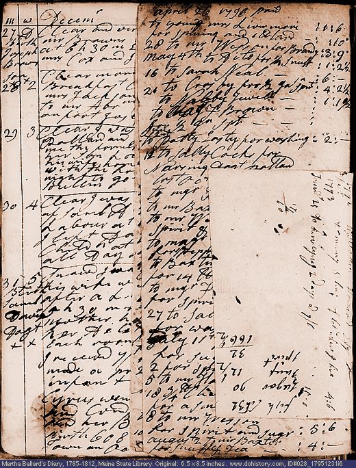 Dec. 31, 1795 diary page (image, 147K). Choose 'View Text' (at left) for faster download.