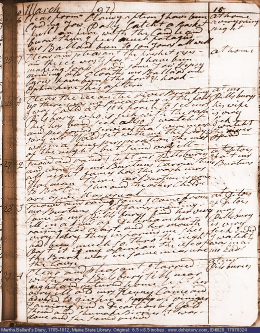 Mar. 24-29, 1797 diary page (image, 139K). Choose 'View Text' (at left) for faster download.