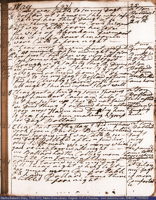 May 24-28, 1797 diary page (image, 141K). Choose 'View Text' (at left) for faster download.