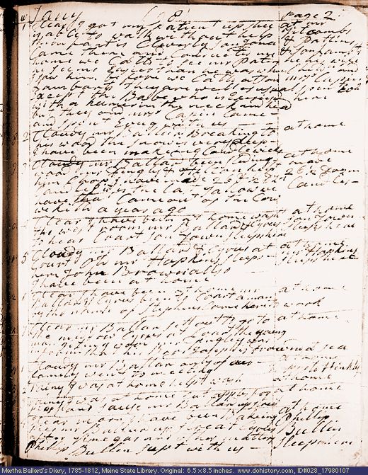 Jan. 7-17, 1798 diary page (image, 135K). Choose 'View Text' (at left) for faster download.