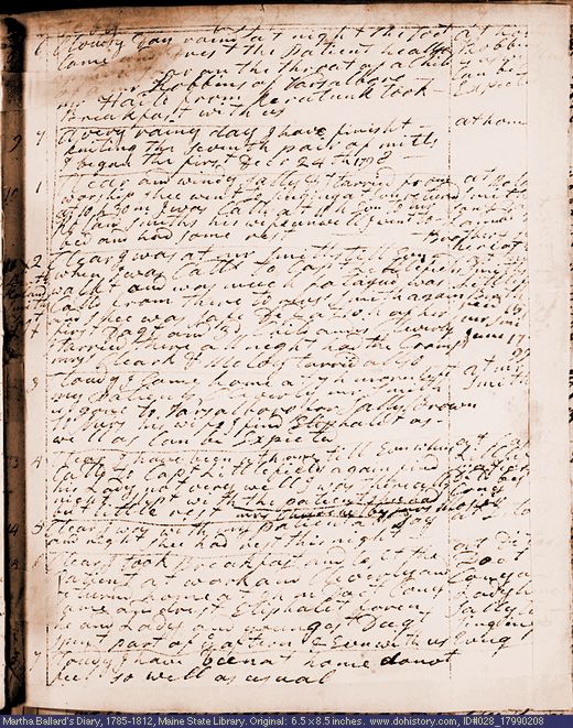 Feb. 8-16, 1799 diary page (image, 127K). Choose 'View Text' (at left) for faster download.