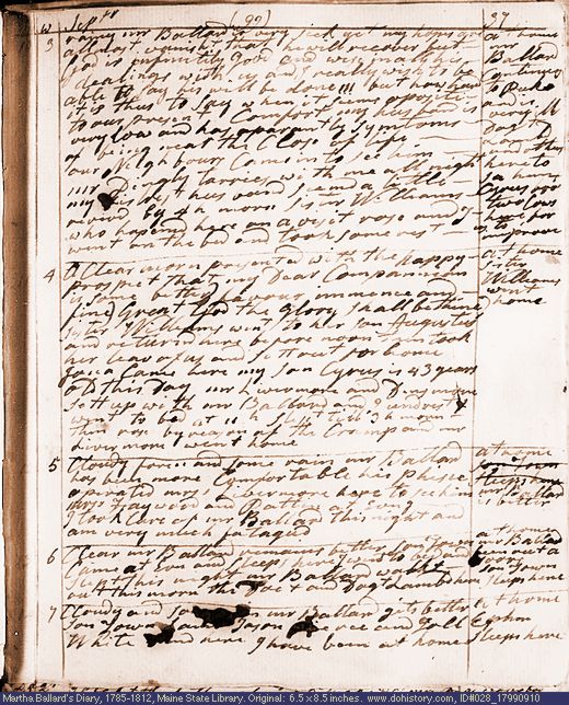 Sep. 10-14, 1799 diary page (image, 128K). Choose 'View Text' (at left) for faster download.