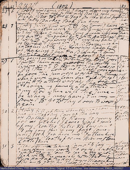 Aug. 27-31, 1802 diary page (image, 146K). Choose 'View Text' (at left) for faster download.