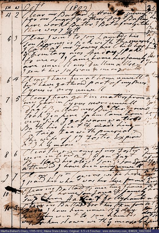 Oct. 4-11, 1802 diary page (image, 160K). Choose 'View Text' (at left) for faster download.