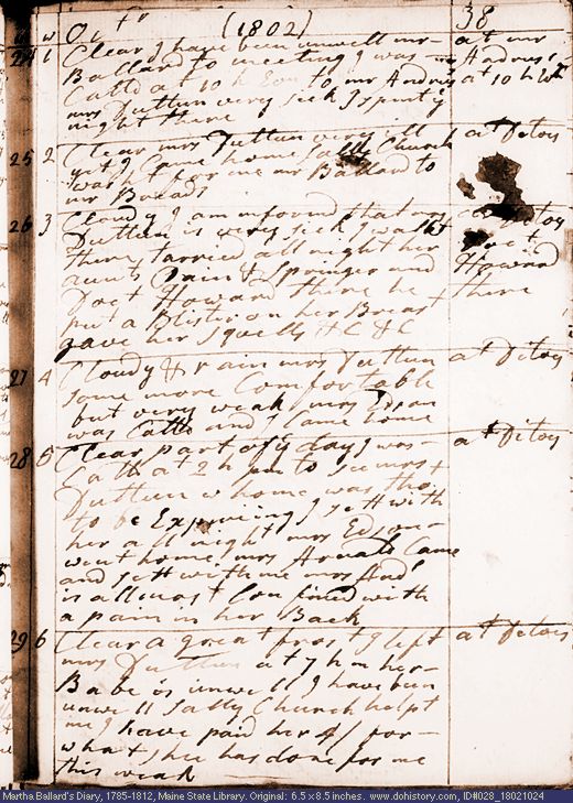 Oct. 24-29, 1802 diary page (image, 114K). Choose 'View Text' (at left) for faster download.