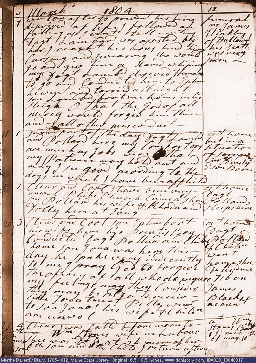 Mar. 17-21, 1804 diary page (image, 143K). Choose 'View Text' (at left) for faster download.