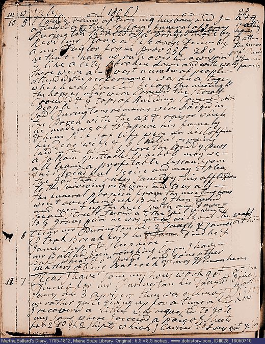 Jul. 10-12, 1806 diary page (image, 147K). Choose 'View Text' (at left) for faster download.