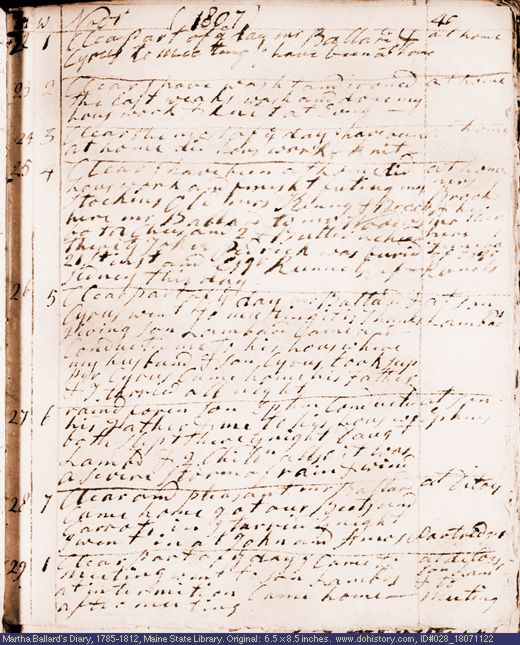 Nov. 22-29, 1807 diary page (image, 96K). Choose 'View Text' (at left) for faster download.