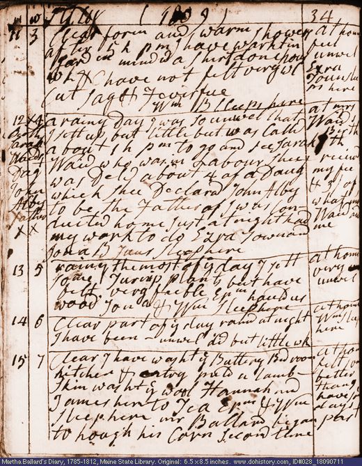 Jul. 11-15, 1809 diary page (image, 132K). Choose 'View Text' (at left) for faster download.