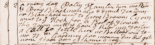 Diary entry for May 8, 1786. View Text (link at top) to see text version.