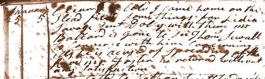 Diary entry for Jan. 25, 1787. View Text (link at top) to see text version.