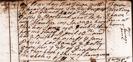 Diary entry for Sep. 9, 1788. View Text (link at top) to see text version.