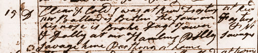Diary entry for Feb. 15, 1789. View Text (link at top) to see text version.