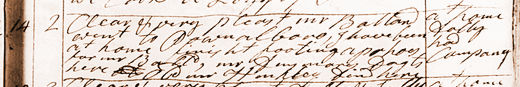 Diary entry for Apr. 14, 1794. View Text (link at top) to see text version.