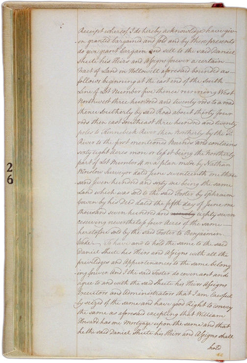 Land deeds of Rev. Foster August 2, 1790 Page 66 (back). Choose 'View Text' (at top) for faster download.