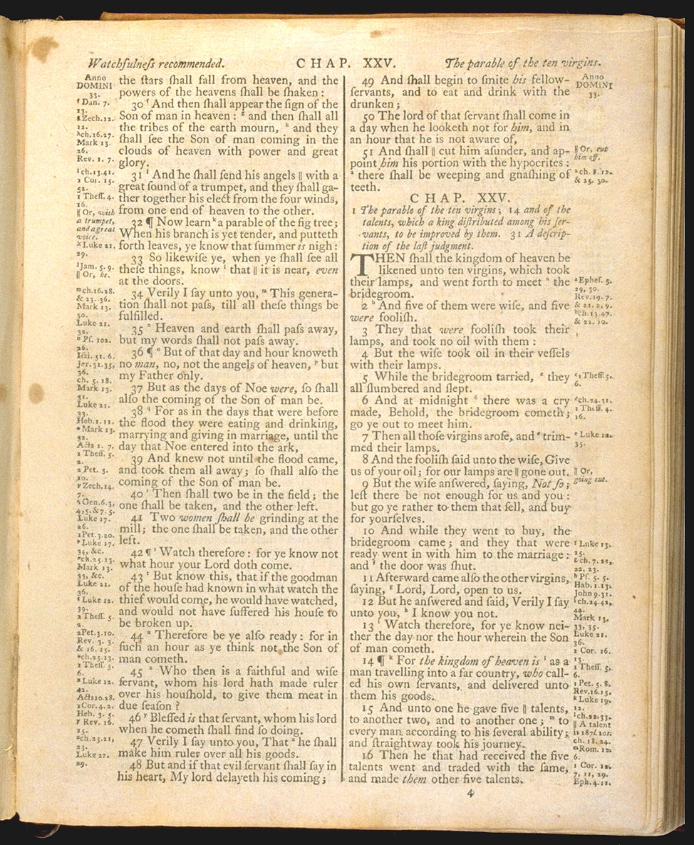 The Holy Bible, King James version Matthew 25. Choose 'View Text' (at top) for faster download.