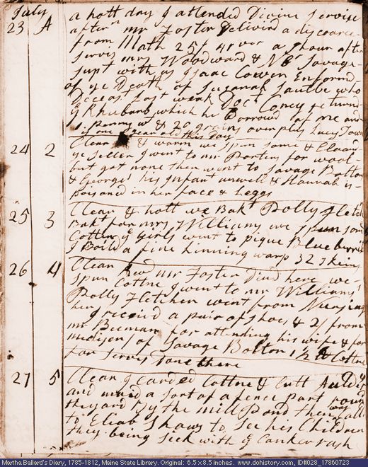 Jul. 23-27, 1786 diary page (image, 117K). Choose 'View Text' (at left) for faster download.