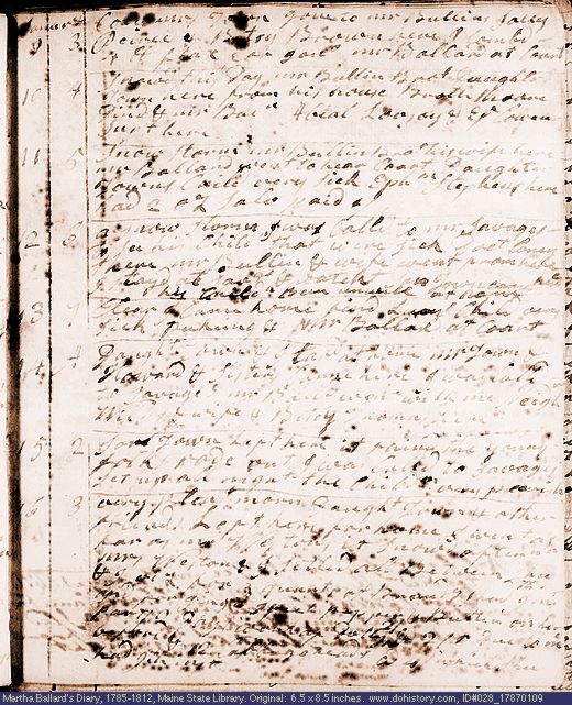 Jan. 9-16, 1787 diary page (image, 113K). Choose 'View Text' (at left) for faster download.
