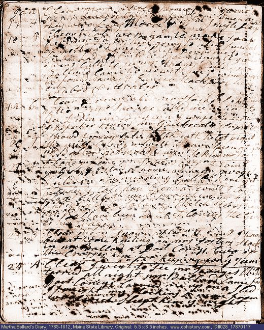 Jan. 17-24, 1787 diary page (image, 158K). Choose 'View Text' (at left) for faster download.