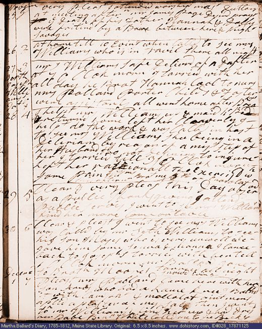 Nov. 25-Dec. 1, 1787 diary page (image, 123K). Choose 'View Text' (at left) for faster download.