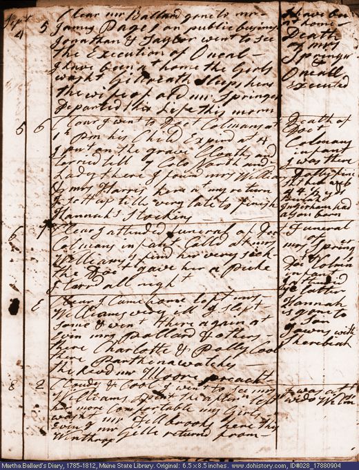 Sep. 4-8, 1788 diary page (image, 134K). Choose 'View Text' (at left) for faster download.