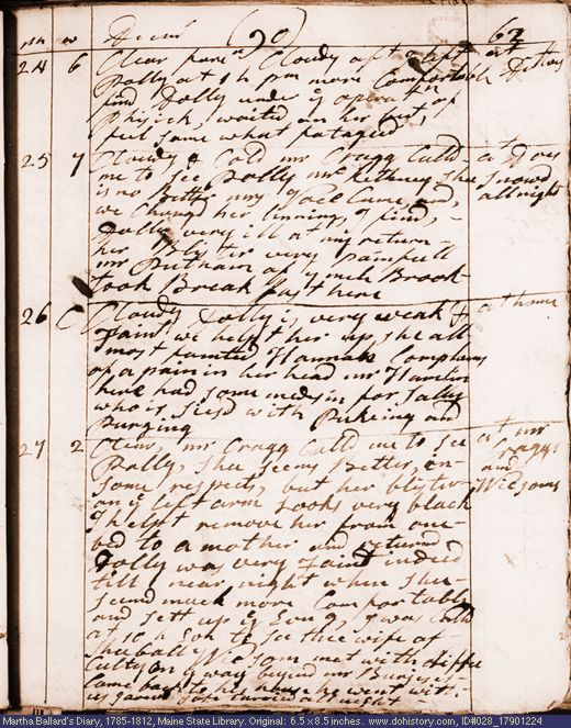 Dec. 24-27, 1790 diary page (image, 111K). Choose 'View Text' (at left) for faster download.