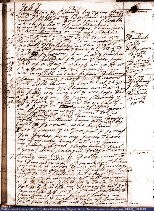 Feb. 1-4, 1792 diary page (image, 146K). Choose 'View Text' (at left) for faster download.