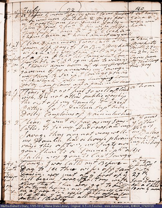 Jul. 20-24, 1792 diary page (image, 132K). Choose 'View Text' (at left) for faster download.