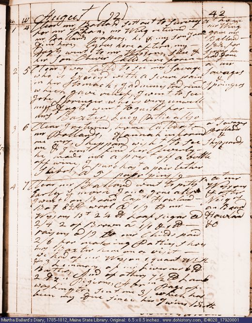 Aug. 1-4, 1792 diary page (image, 115K). Choose 'View Text' (at left) for faster download.