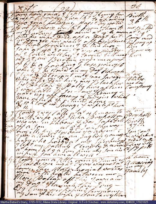 Oct. 25-28, 1792 diary page (image, 137K). Choose 'View Text' (at left) for faster download.