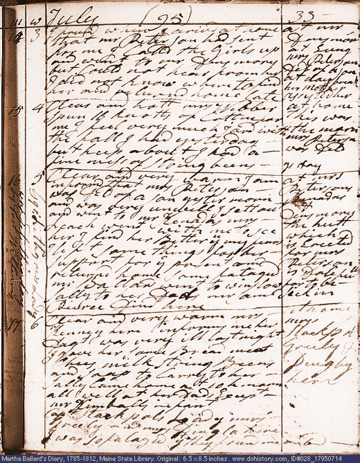 Jul. 14-17, 1795 diary page (image, 143K). Choose 'View Text' (at left) for faster download.