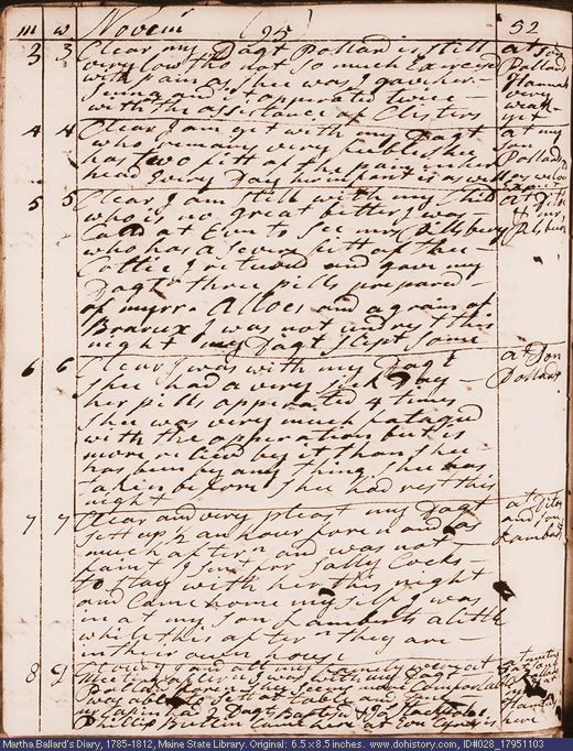 Nov. 3-8, 1795 diary page (image, 129K). Choose 'View Text' (at left) for faster download.