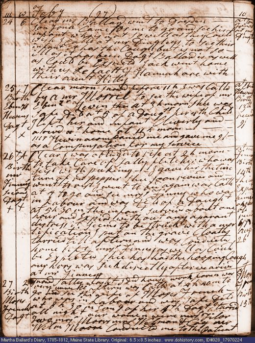 Feb. 24-27, 1797 diary page (image, 149K). Choose 'View Text' (at left) for faster download.