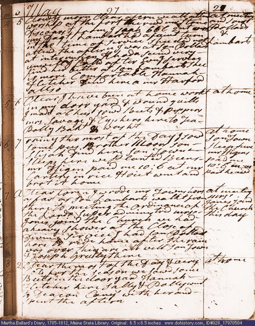 May 4-8, 1797 diary page (image, 129K). Choose 'View Text' (at left) for faster download.